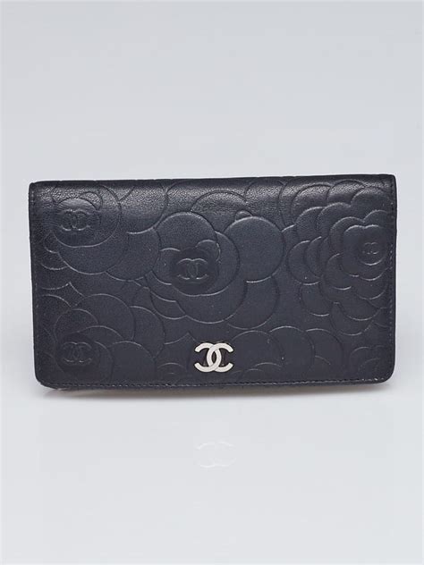 chanel wallet camellia embossed lamb leather|lambskin wallet.